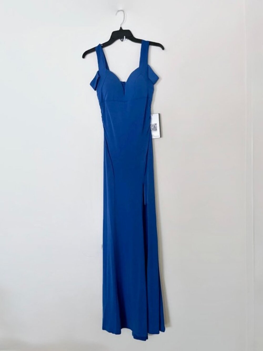 Emerald Sundae Royal Blue Off-The-Shoulder Wedding Guest Gown